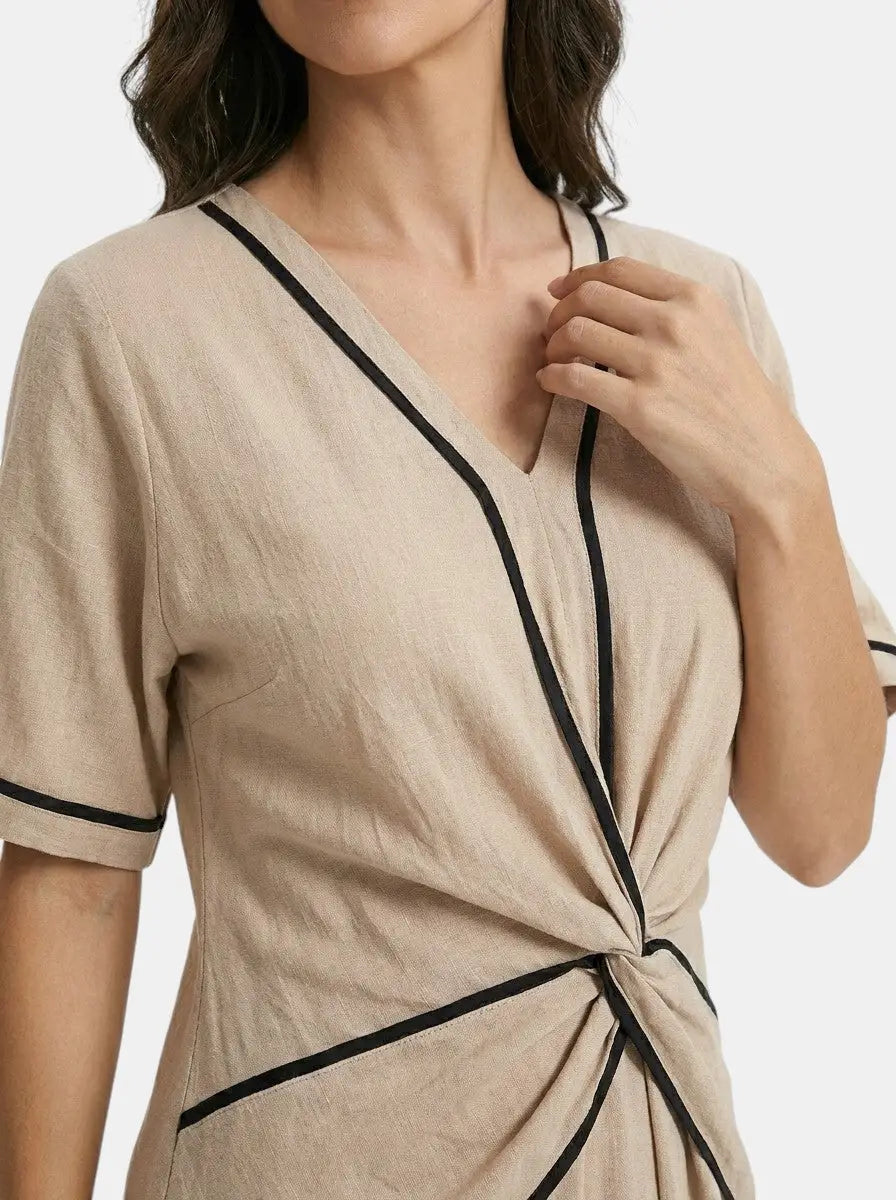 Ivory Striped Maxi Dress