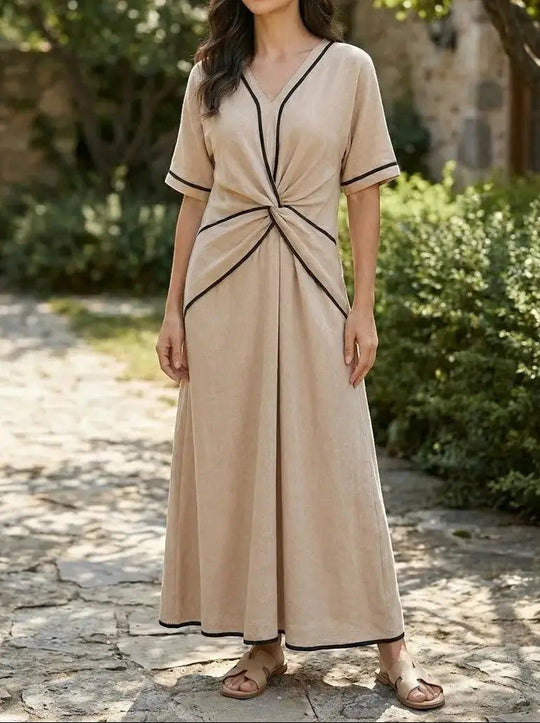 Ivory Striped Maxi Dress