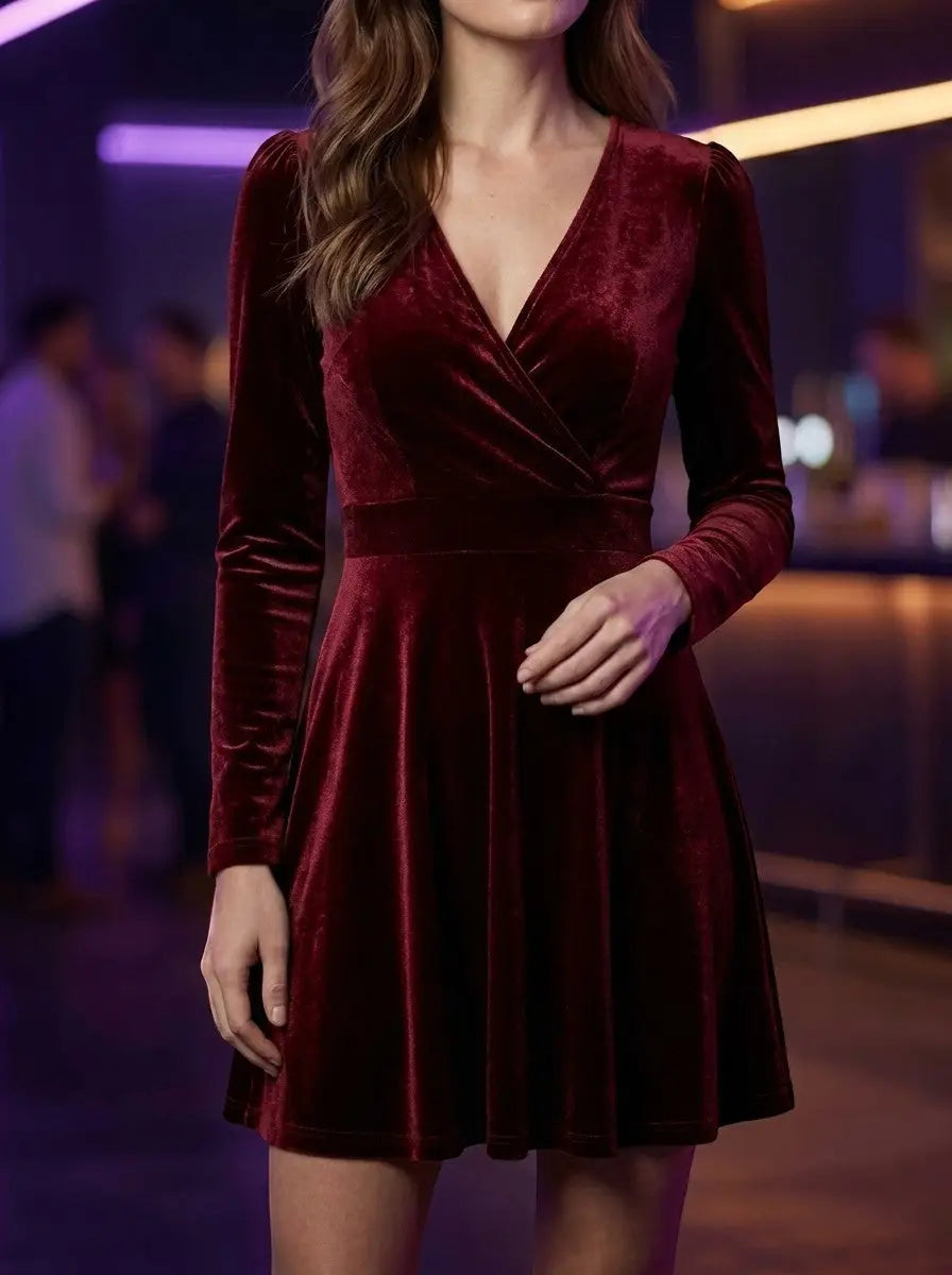 Anemoon Velvet Flare Dress