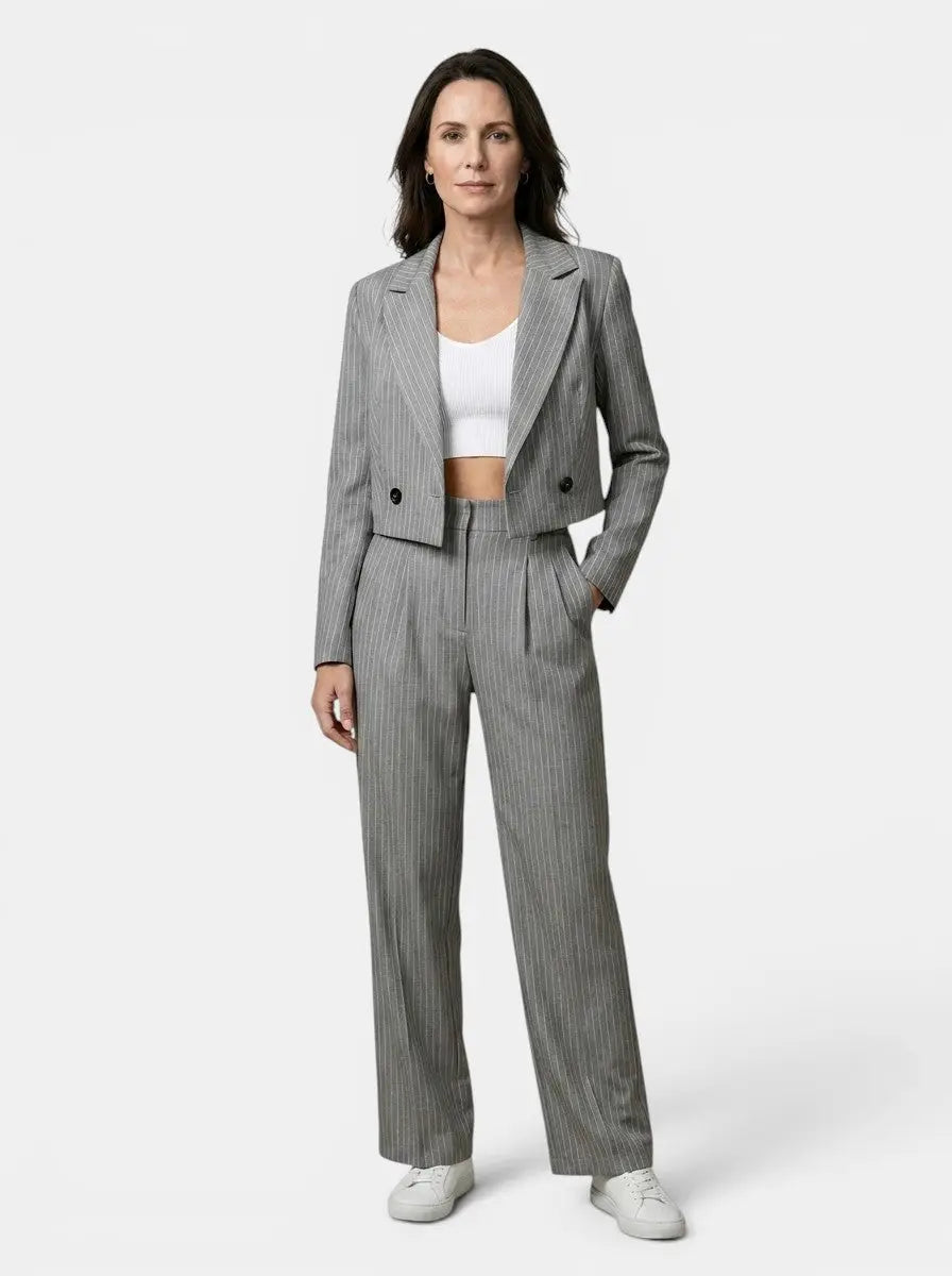 Lorina Tailored Pinstripe Two Piece Suit