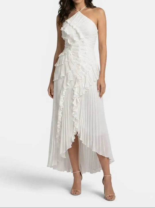 Coshima Ruffled Halter Gown