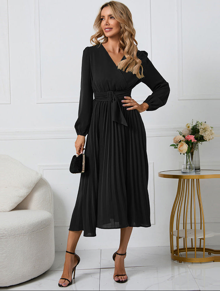 Gabriella V-Neck Long Sleeve Midi Dress