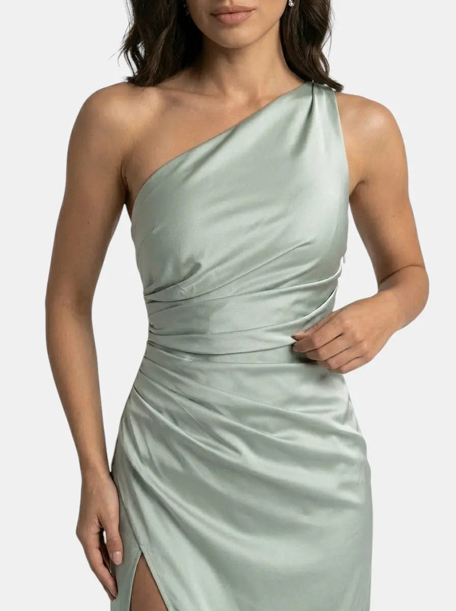 Azure Satin Look Gown