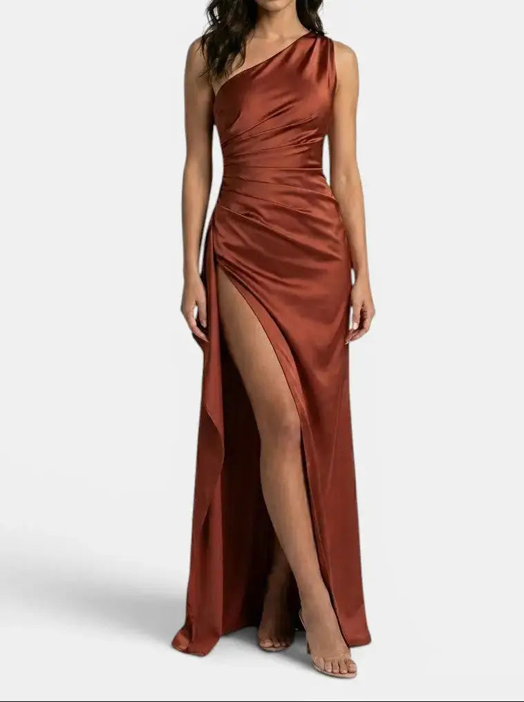 Azure Satin Look Gown