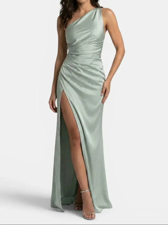 Azure Satin Look Gown