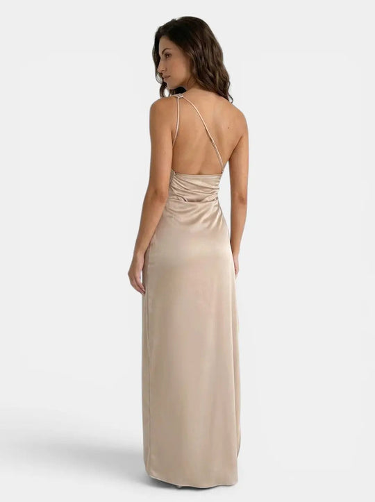 Azure Satin Look Gown