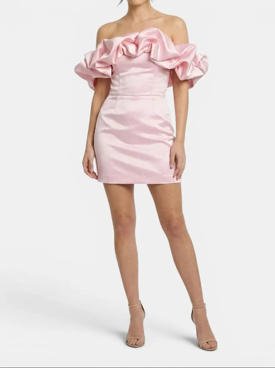 Lotus Off-Shoulder Mini Dress