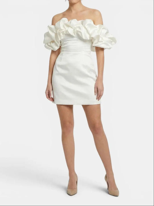Lotus Off-Shoulder Mini Dress