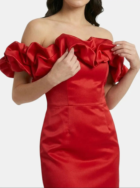 Lotus Off-Shoulder Mini Dress