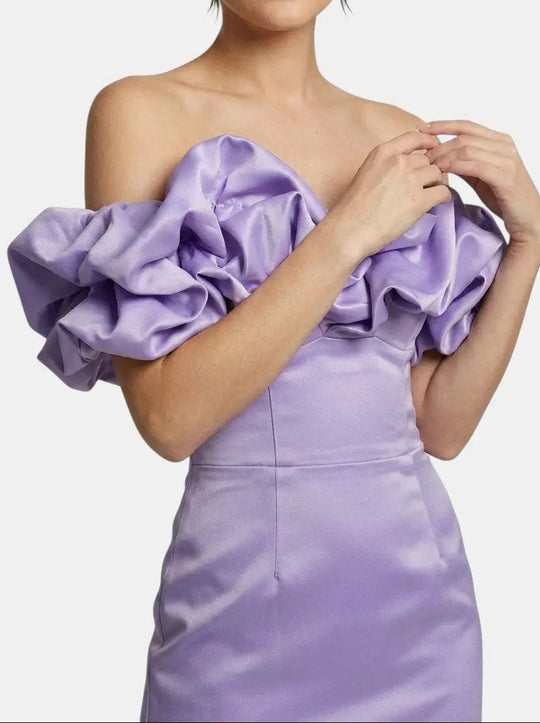 Lotus Off-Shoulder Mini Dress