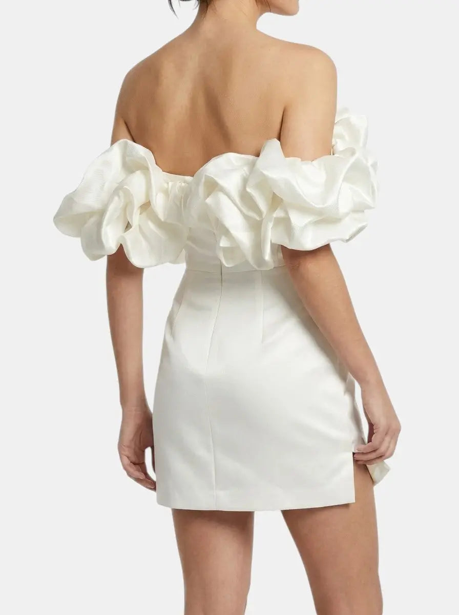 Lotus Off-Shoulder Mini Dress