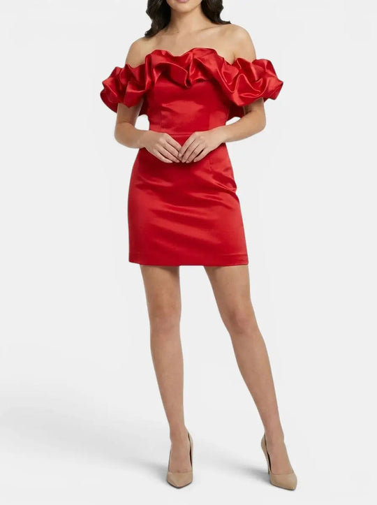 Lotus Off-Shoulder Mini Dress
