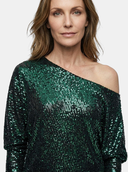 Peony Sequined Shimmering Mini Dress