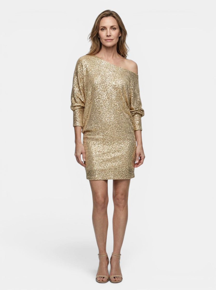 Peony Sequined Shimmering Mini Dress