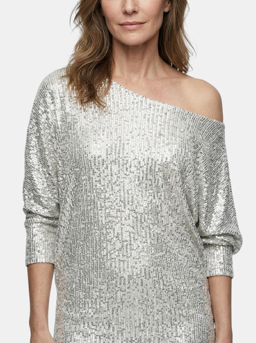 Peony Sequined Shimmering Mini Dress
