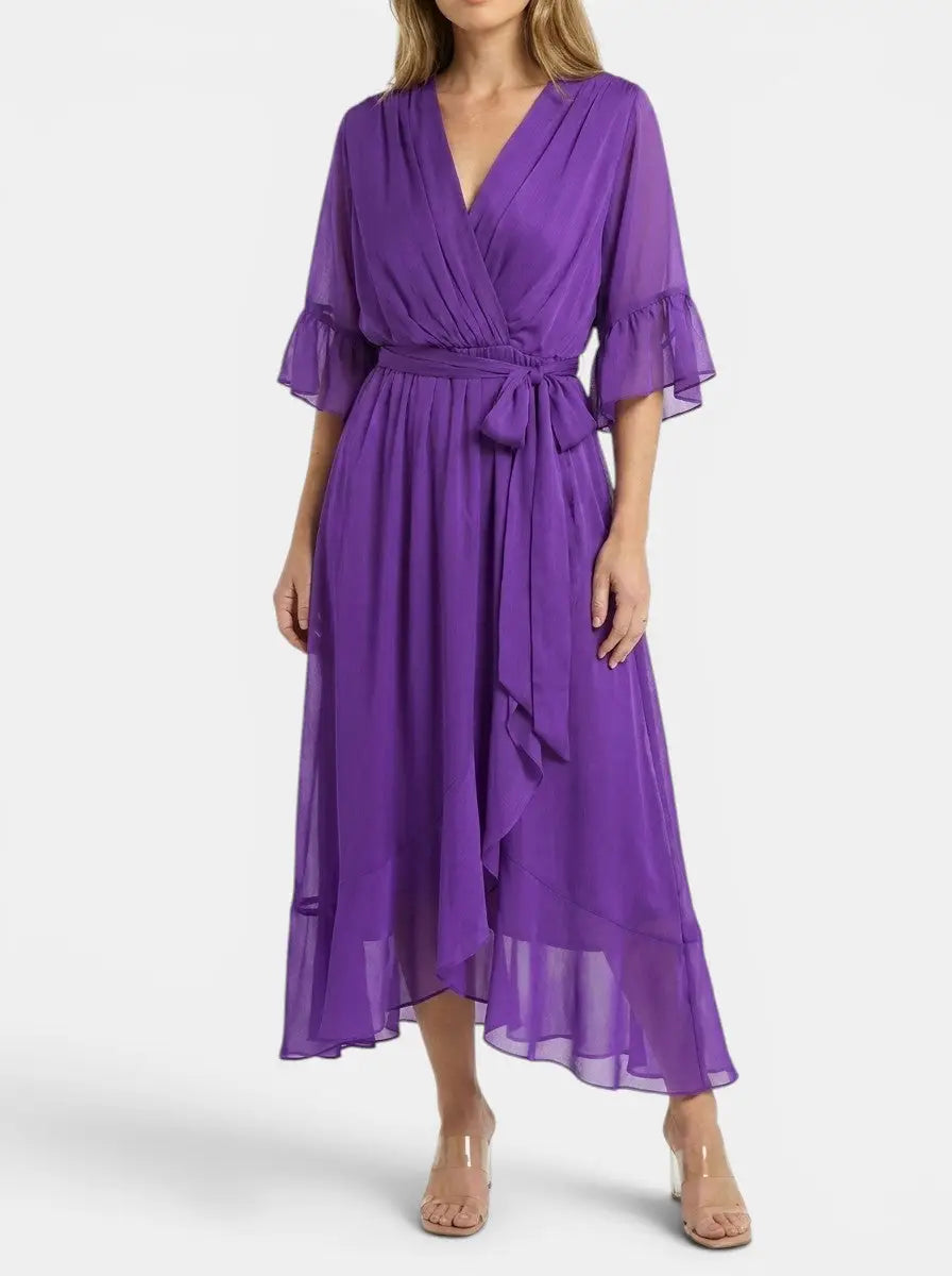Fiorella Soft Fabric V-Neck Gown