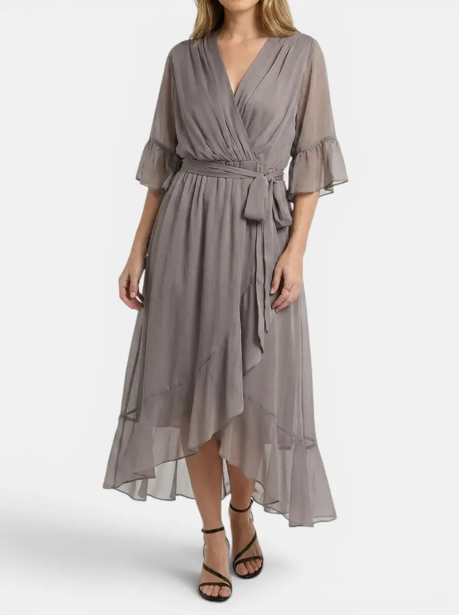 Fiorella Soft Fabric V-Neck Gown