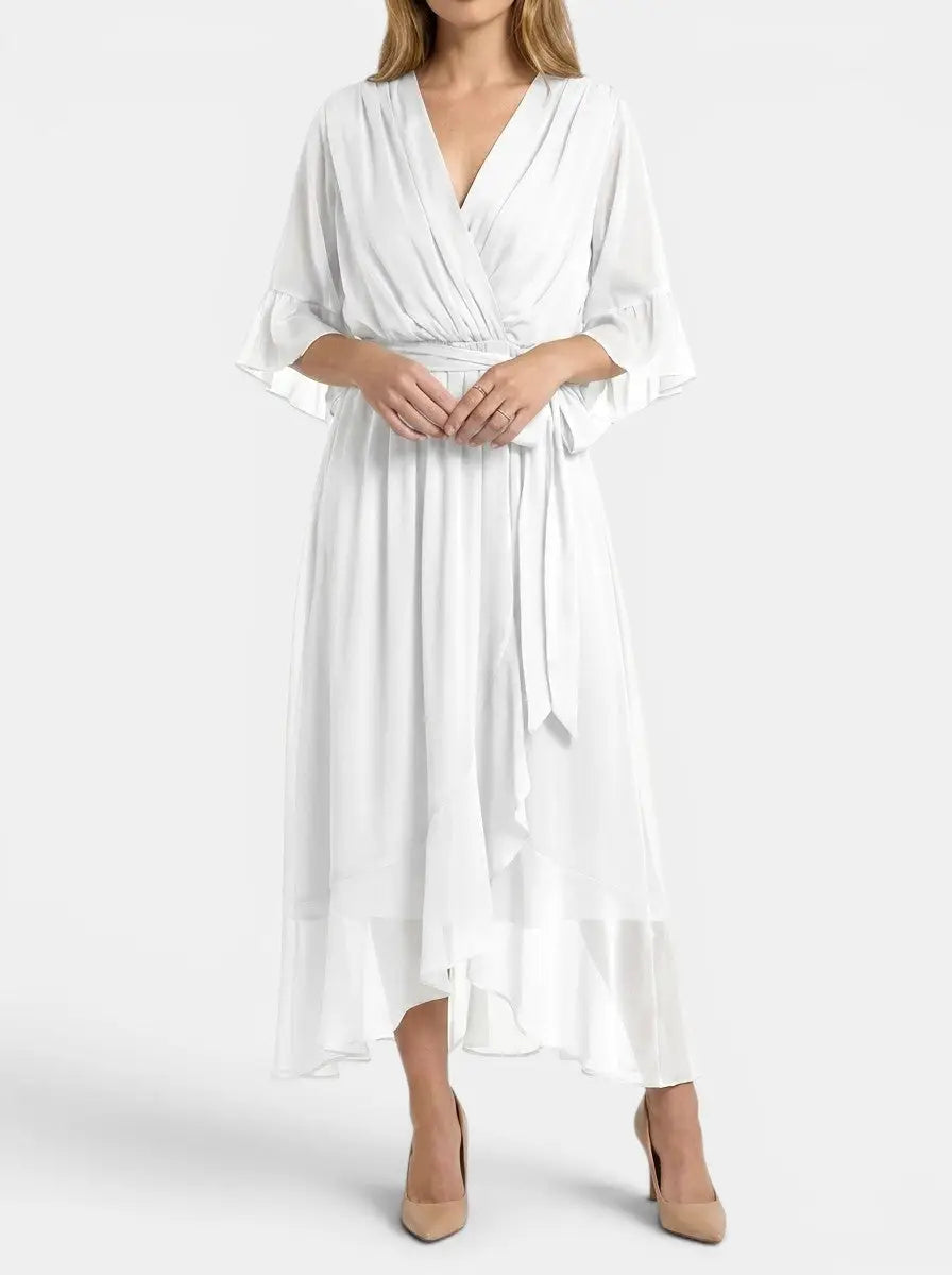 Fiorella Soft Fabric V-Neck Gown