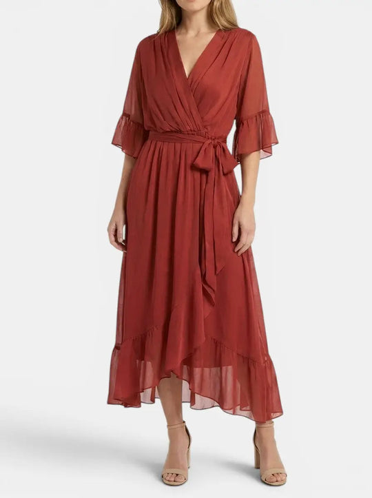 Fiorella Soft Fabric V-Neck Gown