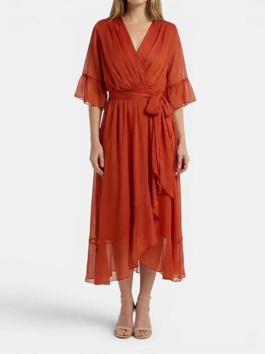 Fiorella Soft Fabric V-Neck Gown