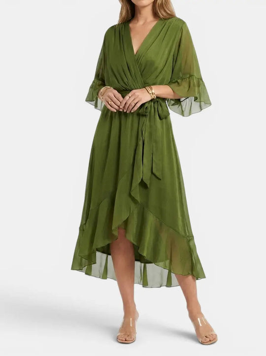 Fiorella Soft Fabric V-Neck Gown