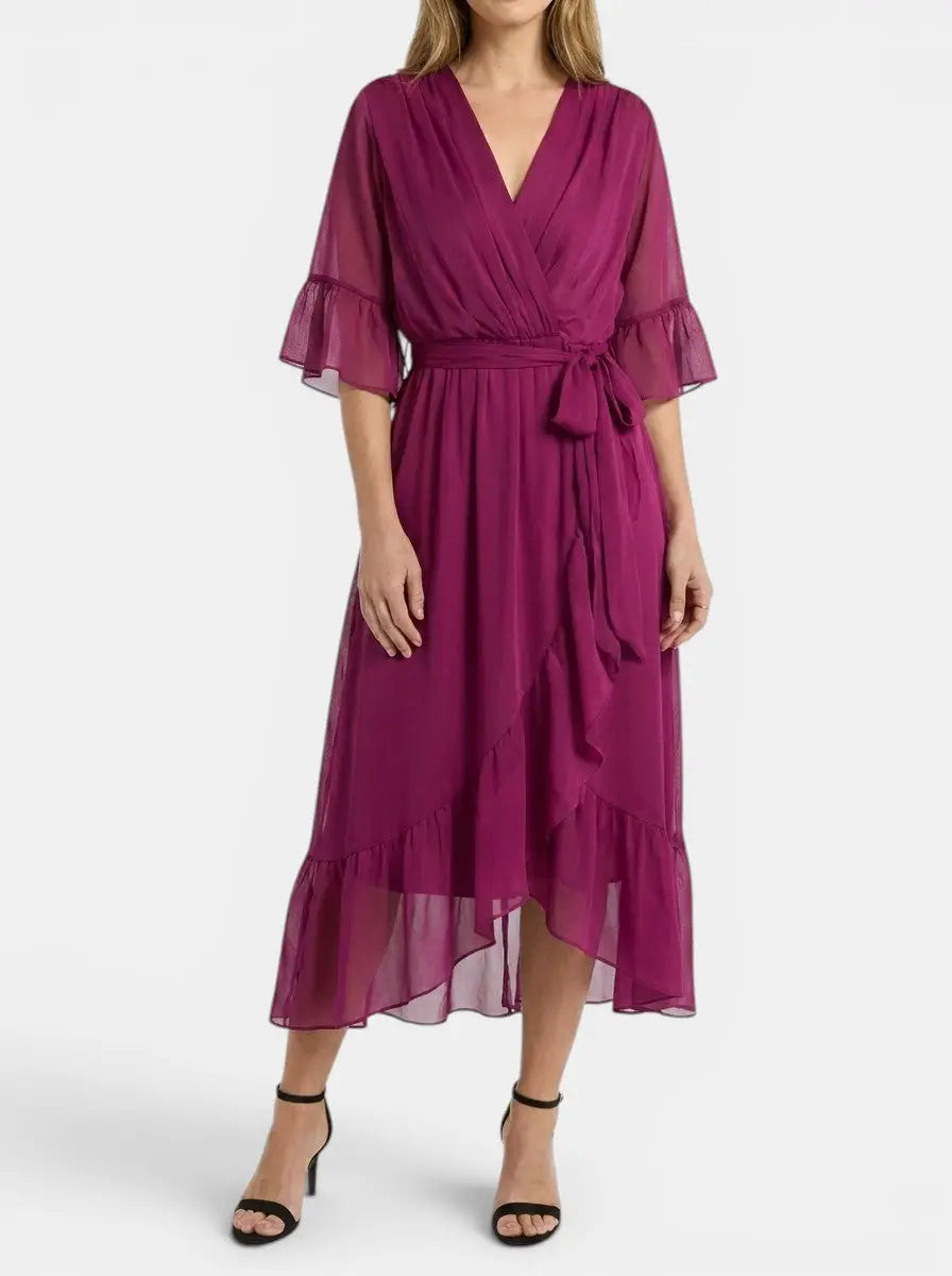 Fiorella Soft Fabric V-Neck Gown