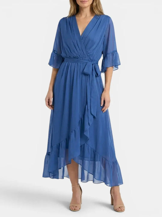 Fiorella Soft Fabric V-Neck Gown