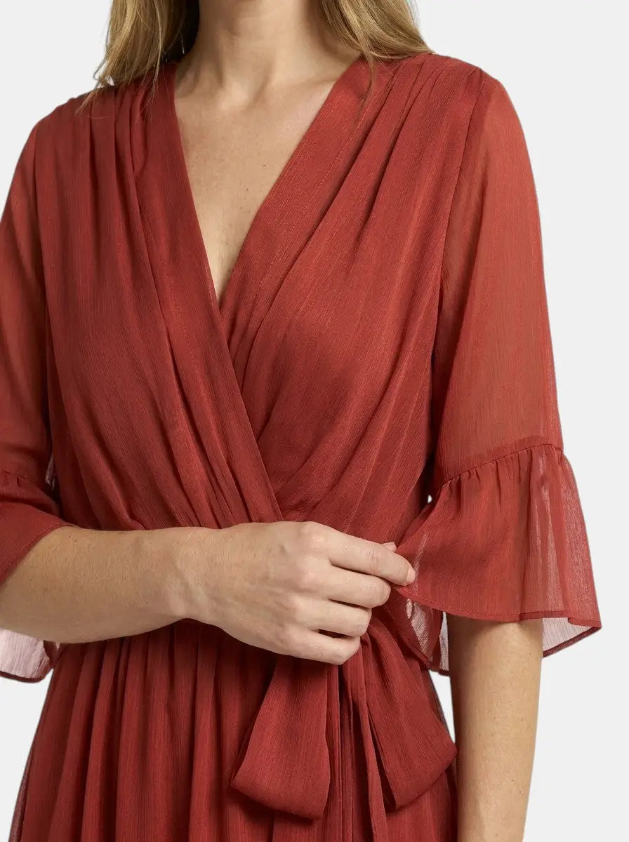 Fiorella Soft Fabric V-Neck Gown