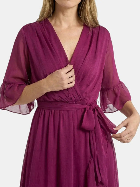 Fiorella Soft Fabric V-Neck Gown