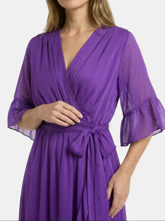 Fiorella Soft Fabric V-Neck Gown