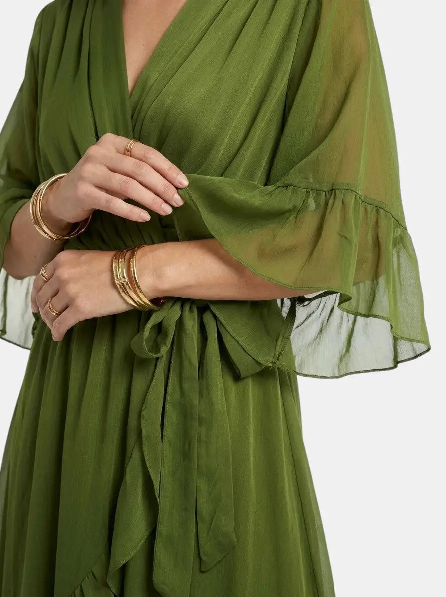 Fiorella Soft Fabric V-Neck Gown