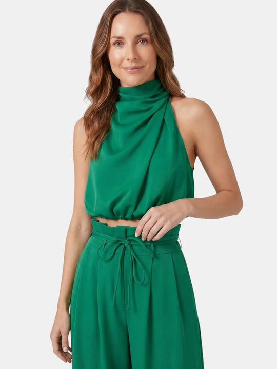 Sorelia Cotton Halter Neck Crop Top Set