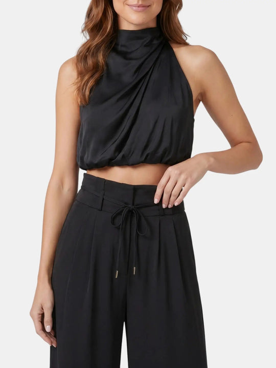 Sorelia Cotton Halter Neck Crop Top Set