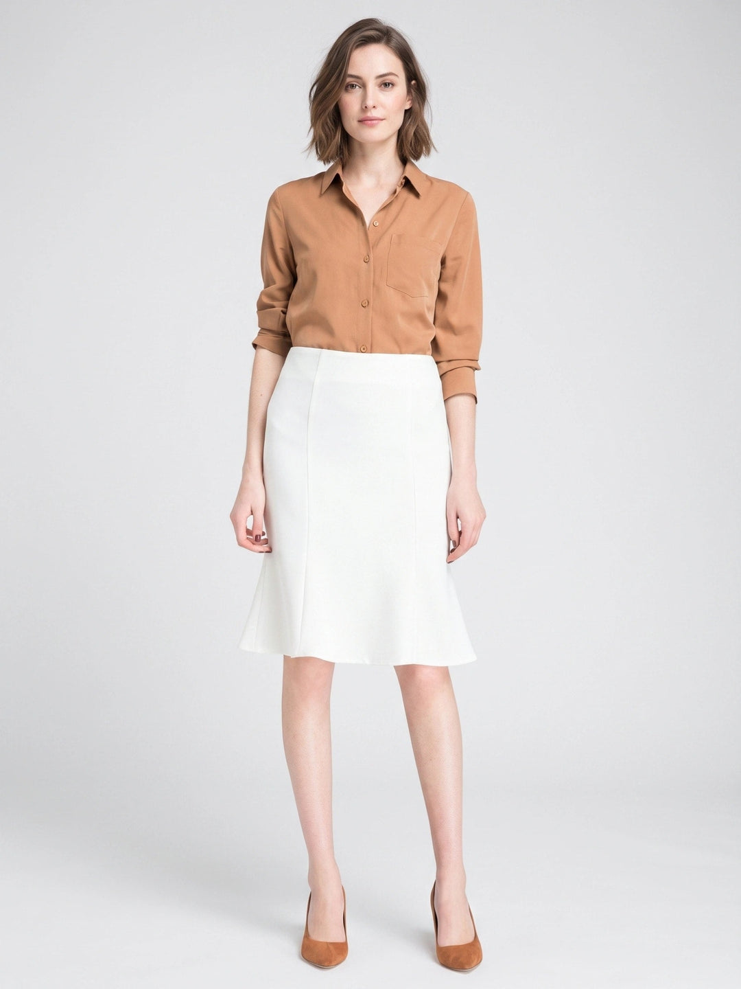 Ciela Woven A-Line Flared Midi Skirt
