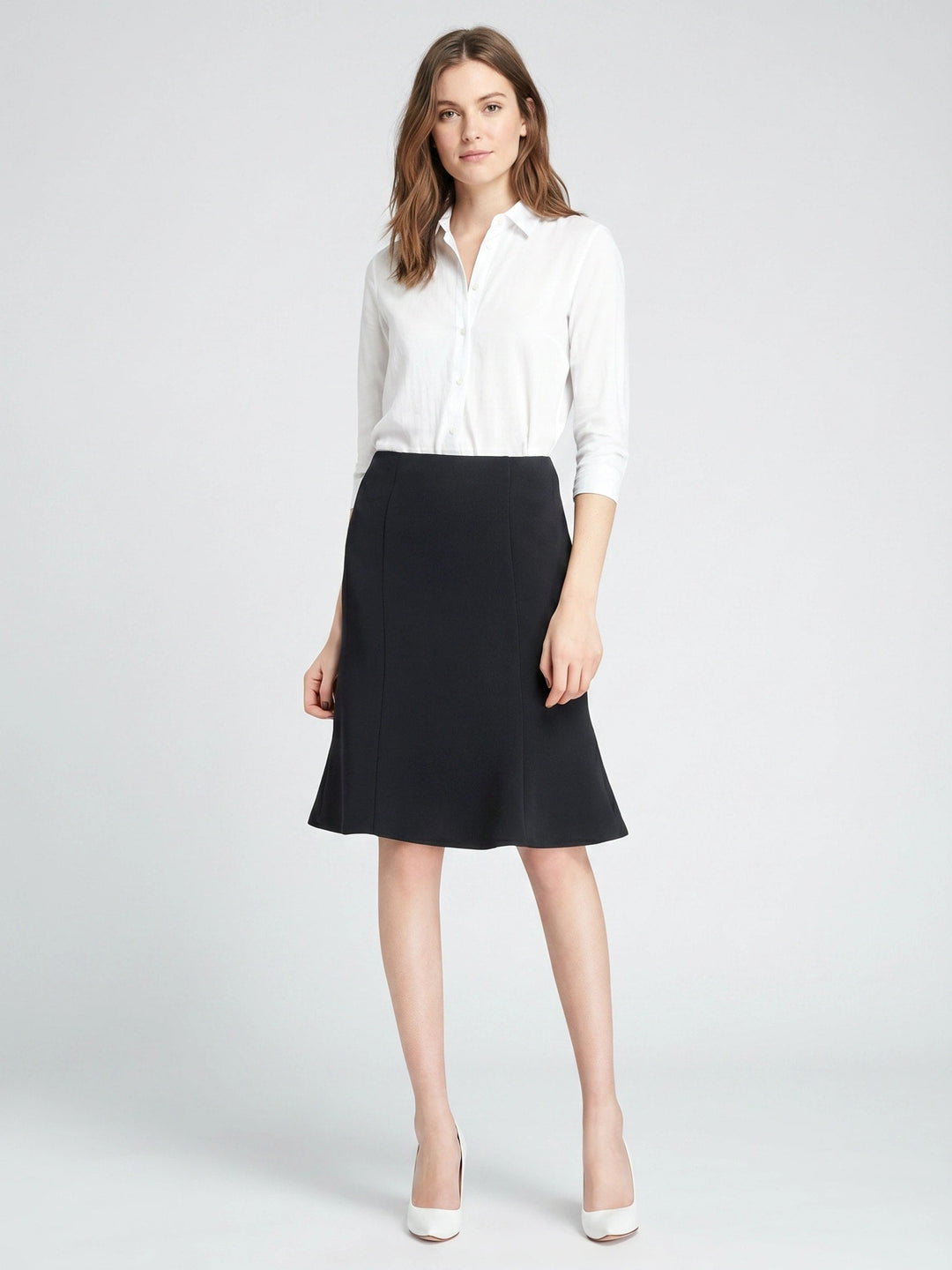 Ciela Woven A-Line Flared Midi Skirt