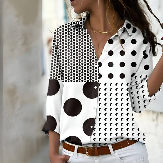 Danajsha Patterned Long Sleeve Blouse